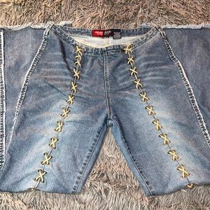 Vintage Lace Up Younique Jeans